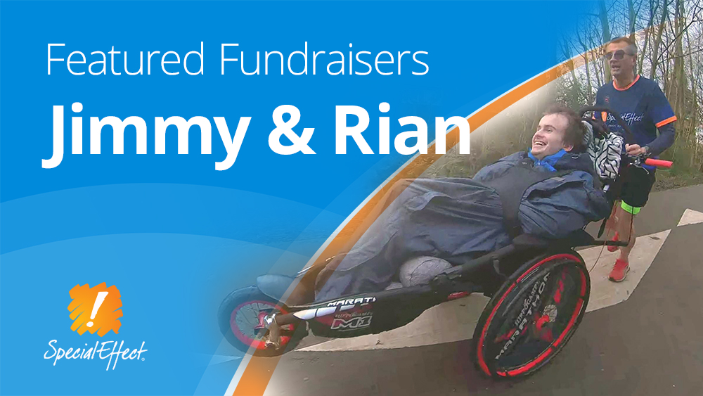 Running man pushing another man in a sports wheelchair