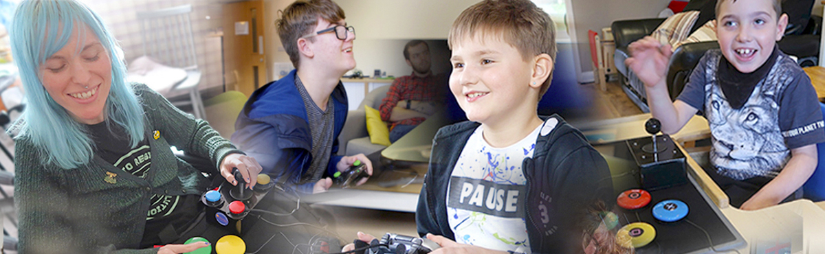 Four people playing games