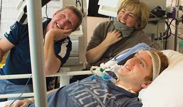Man in hospital bed