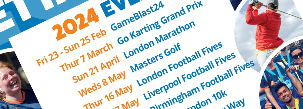 Close up of printed events listing